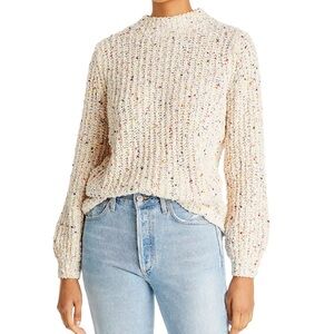 Balloon Sleeve Confetti Chenille Sweater